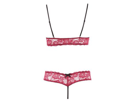 Komplet bielizny Cottelli LINGERIE koronka otwarty L - 17