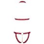 Komplet bielizny Cottelli LINGERIE otwarty czerwony M/L z łańcuszkiem - 16