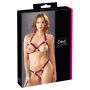 Komplet bielizny Cottelli LINGERIE otwarty czerwony M/L z łańcuszkiem - 3