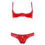 Komplet bielizny Cottelli half cup czerwony 85B - 6