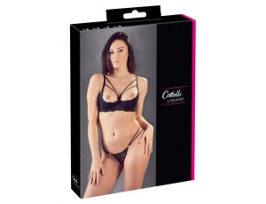 Biustonosz półkowy koronkowy Cottelli LINGERIE czarny 75B