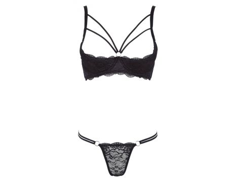 Biustonosz półkowy koronkowy Cottelli LINGERIE czarny 75B - 10