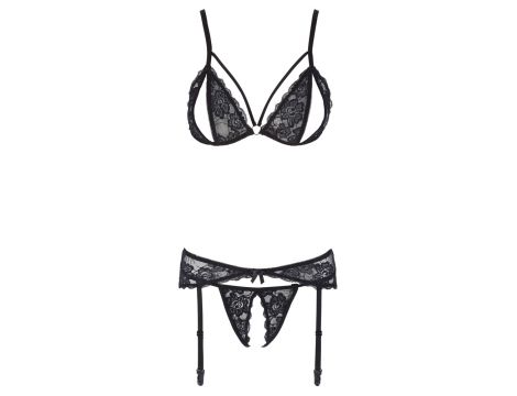 Komplet Cottelli Lingerie koronkowy z otwartym krokiem M - 7