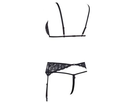 Komplet Cottelli Lingerie koronkowy z otwartym krokiem M - 11