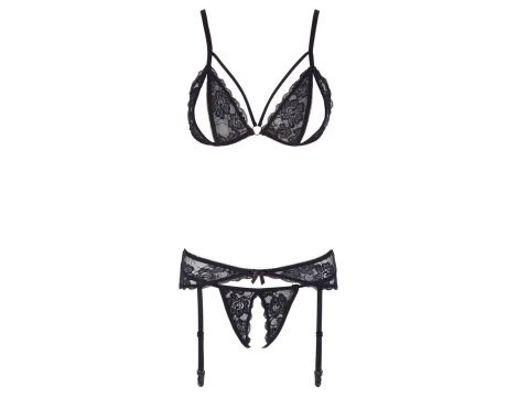 Komplet Cottelli Lingerie koronkowy z otwartym krokiem M - 8