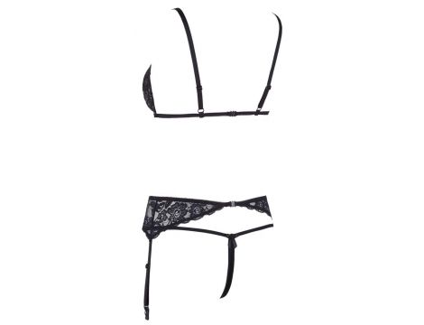 Komplet Cottelli Lingerie koronkowy z otwartym krokiem M - 13