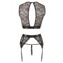 Zestaw top bondage Cottelli wet look z kajdankami M - 20
