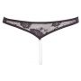 Stringi koronkowe z perełkami Cottelli Lingerie czarny S - 16