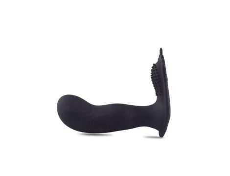 Wibrujący masażer prostaty Toyz4Lovers silikonowy czarny 12 cm z pilotem - 2
