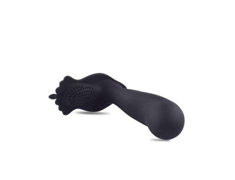 Wibrujący masażer prostaty Toyz4Lovers silikonowy czarny 12 cm z pilotem - 3