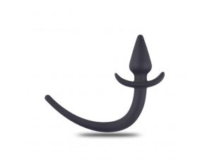 Silikonowy korek analny Toyz4lovers z sznurkiem czarny 8 cm