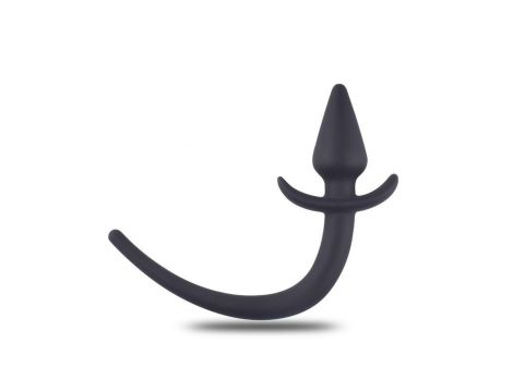 Silikonowy korek analny Toyz4lovers z sznurkiem czarny 8 cm