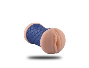 Masturbator podwójny silikonowy Toyz4lovers niebieski 15 cm