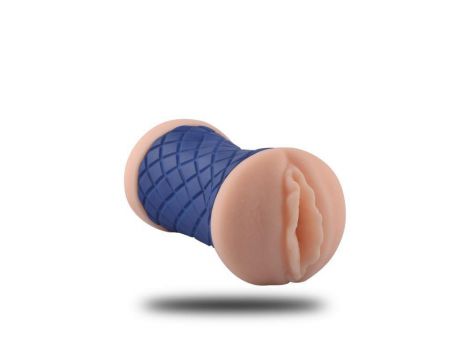 Masturbator podwójny silikonowy Toyz4lovers niebieski 15 cm