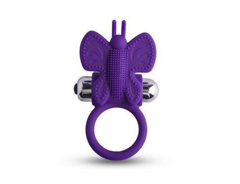 Pierścień wibrujący butterfly Toyz4Lovers fioletowy silikon