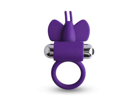 Pierścień wibrujący butterfly Toyz4Lovers fioletowy silikon - 3