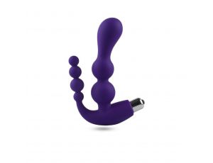 Wibrujący masażer prostaty silikonowy fioletowy 15,5 cm