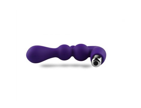 Wibrujący masażer prostaty silikonowy fioletowy 15,5 cm - 4