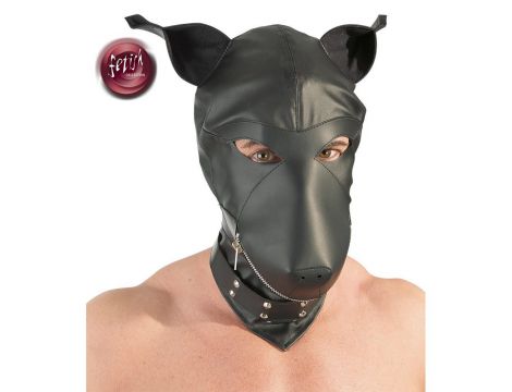 Maska psa z imitacji skóry fetish Collection czarna - 5
