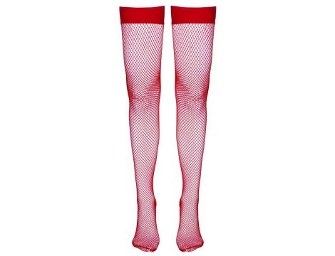 Pończochy z siatki rybackiej Cottelli LEGWEAR czerwone S - 9