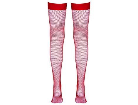 Pończochy z siatki rybackiej Cottelli LEGWEAR czerwone S - 11