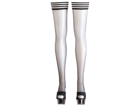Pończochy samonośne Cottelli LEGWEAR z pasiastą górą czarny - 7
