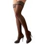 Pończochy samonośne Cottelli LEGWEAR z pasiastą górą czarny - 4