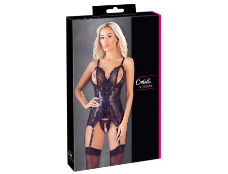 Koszulka do podwieszania Cottelli LINGERIE z otwartym krokiem L - 2