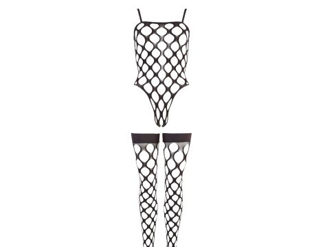 Bodystocking siatkowy z pończochami Rio NO:XQSE czarny SL - 5