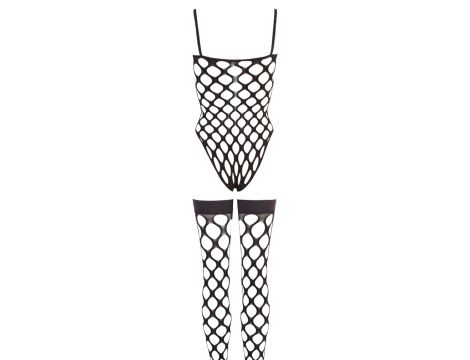 Bodystocking siatkowy z pończochami Rio NO:XQSE czarny SL - 9