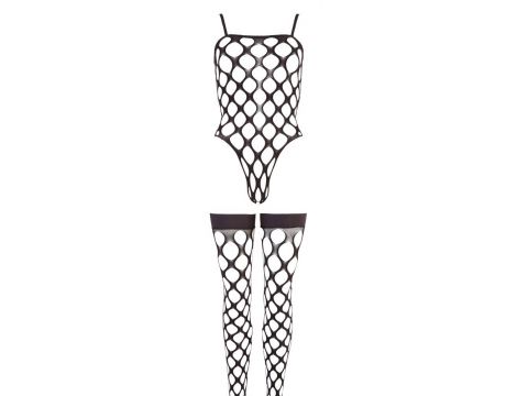 Bodystocking siatkowy z pończochami Rio NO:XQSE czarny SL - 6