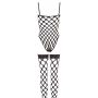 Bodystocking siatkowy z pończochami Rio NO:XQSE czarny SL - 10