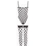 Bodystocking siatkowy z pończochami Rio NO:XQSE czarny SL - 13