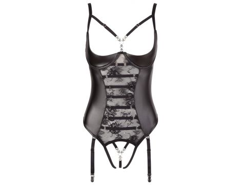 Body sznurkowe Abierta Fina koronkowe z otwartym kroczem 85B/L - 3