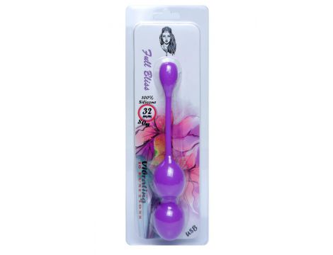 Kulki Kegla wibrujące silikonowe B Series fioletowe USB 10 funkcji 32 mm - 4
