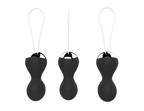 Kulki kegla wibrujące silikonowe B Series Magic pilot USB czarny - 5