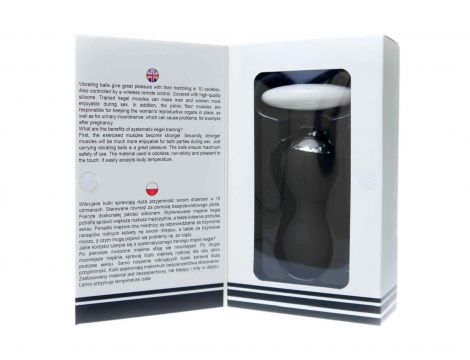Kulki kegla wibrujące silikonowe B Series Magic pilot USB czarny - 9