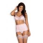 Komplet bielizny Obsessive Girlly dla dużego biustu róż biały L XL - 2