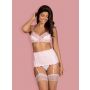 Komplet bielizny Obsessive Girlly dla dużego biustu róż biały L XL - 4
