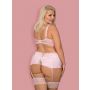 Komplet bielizny Obsessive Girlly dla dużego biustu róż biały L XL - 5