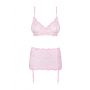 Komplet bielizny Obsessive Girlly dla dużego biustu róż biały L XL - 6