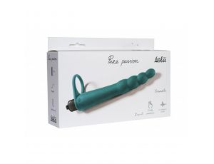 Strap on silikonowy Pure Passion zielony z wibracją 16 cm