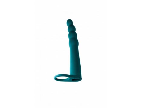 Strap on silikonowy Pure Passion zielony z wibracją 16 cm - 3