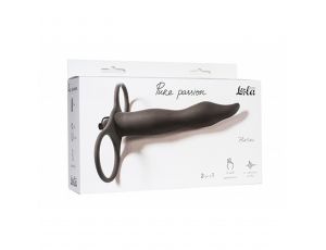 Strap on Pure Passion Flirtini silikonowy z wibracją czarny