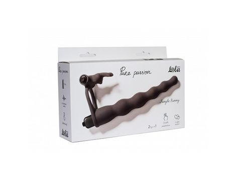 Strap-on silikonowy Pure Passion Jungle Bunny czarny 16,5 cm