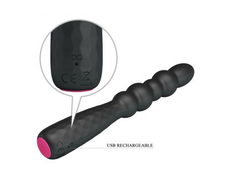Wibrator punktu G Pretty Love Monroe 12 funkcji silikonowy czarny USB - 6