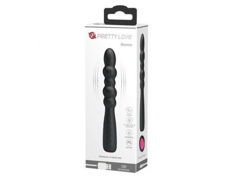 Wibrator punktu G Pretty Love Monroe 12 funkcji silikonowy czarny USB - 9
