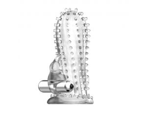 Silikonowa wibrująca przedłużka Baile Brave Man transparentna 14 cm