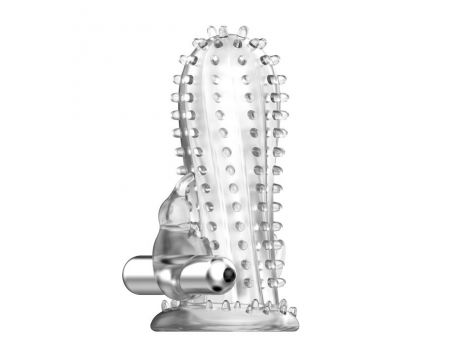 Silikonowa wibrująca przedłużka Baile Brave Man transparentna 14 cm