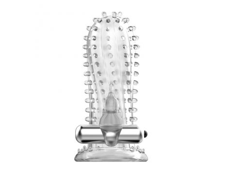 Silikonowa wibrująca przedłużka Baile Brave Man transparentna 14 cm - 2